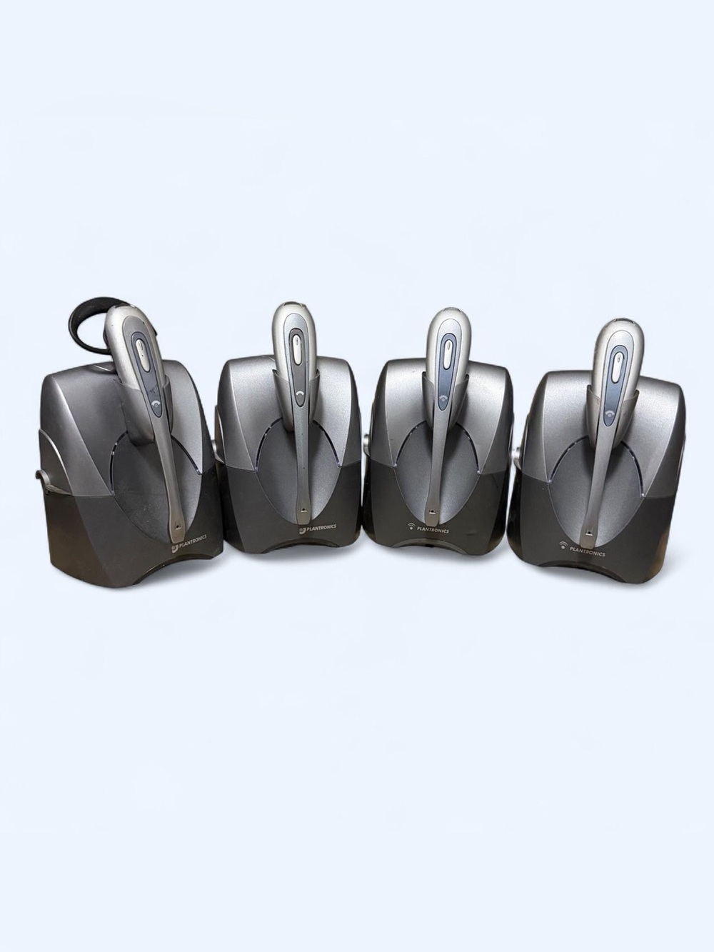Lot of 4 Plantronics CS55 Wireless Headset System w/ Base Charger, No AC Adapter